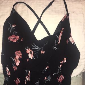 Floral high low maxi dress (NWT) crisscross back